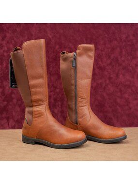 Baffin Women Cambridge Waterproof Brown Leather Zip Stretch Riding Boots sz 6